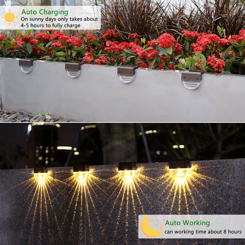 Melunar Solar Deck Lights, 6 Pack Waterproof LED Solar Step Light Outdoor, Fence Lights Solar Powered for Outside, Garden, Patio, Stairs,Yard,10 Lumens, Warm White/Color Changing Lighting - Image 5